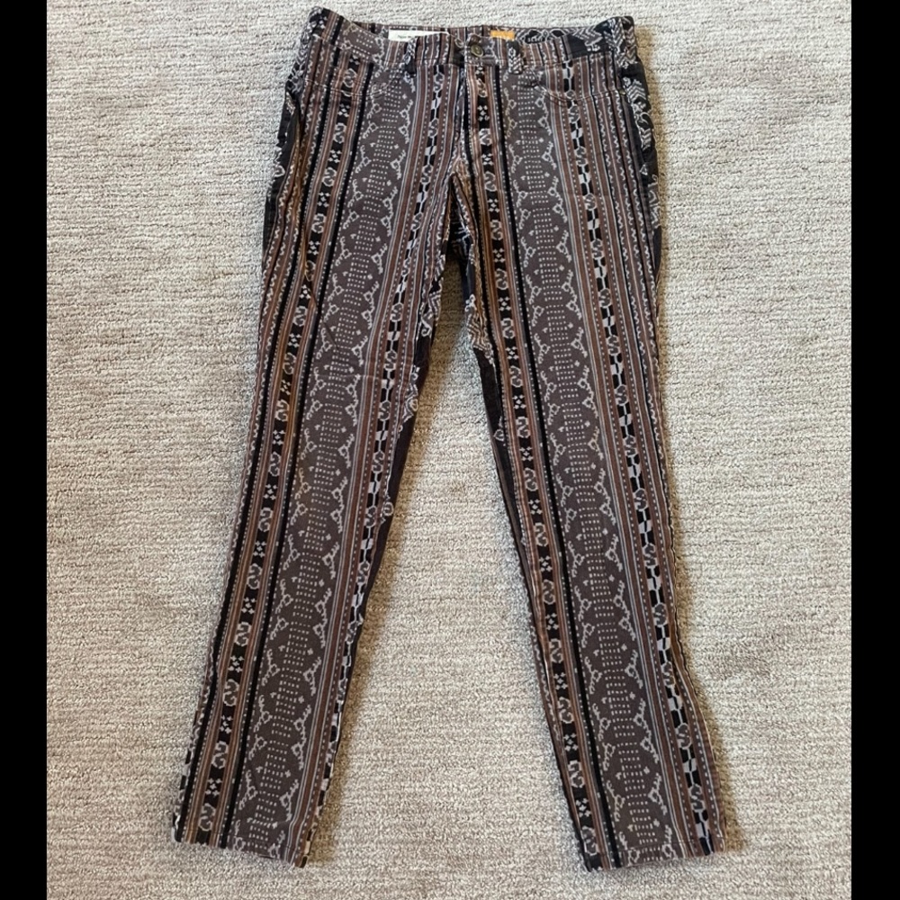 Corduroy Patterned Slightly Cropped Reg Ride Pants - Pilcro and the Letterpress